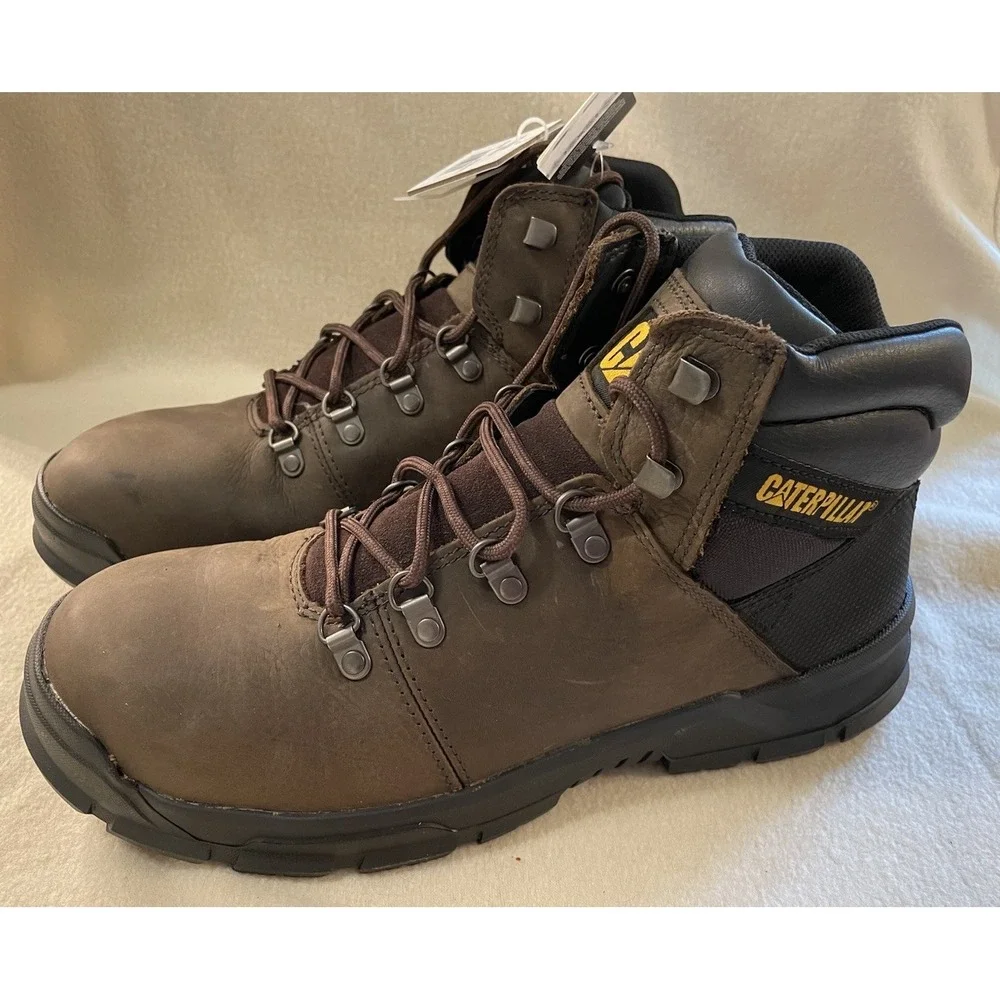 CATERPILLAR CAT MENS Shoes 12 BROWN Charge Steel Toe Boots WORK WEAR Medium NWT